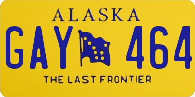 AK license plate GAY464