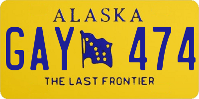 AK license plate GAY474
