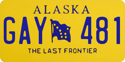 AK license plate GAY481