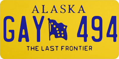 AK license plate GAY494