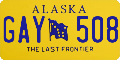 AK license plate GAY508