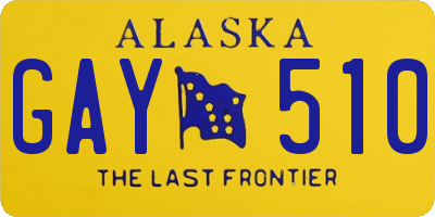 AK license plate GAY510