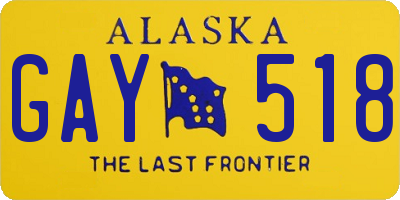 AK license plate GAY518