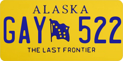 AK license plate GAY522