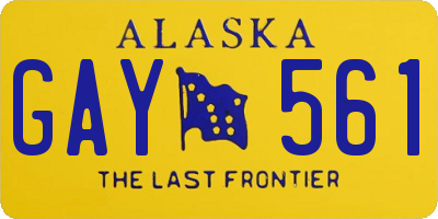 AK license plate GAY561