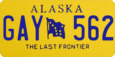 AK license plate GAY562