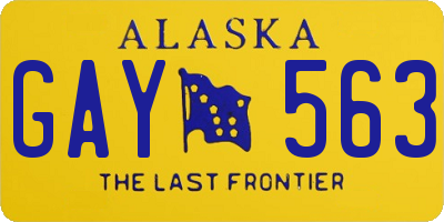 AK license plate GAY563