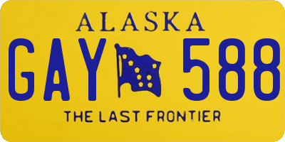 AK license plate GAY588