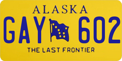 AK license plate GAY602