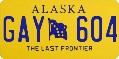 AK license plate GAY604