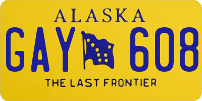 AK license plate GAY608