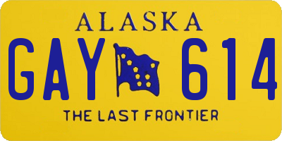 AK license plate GAY614