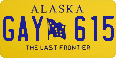 AK license plate GAY615