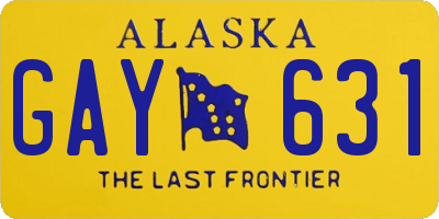 AK license plate GAY631