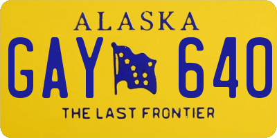 AK license plate GAY640
