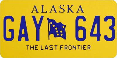 AK license plate GAY643