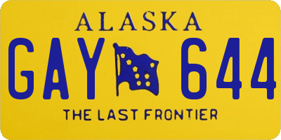 AK license plate GAY644
