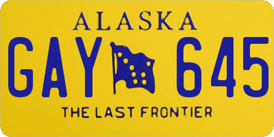 AK license plate GAY645