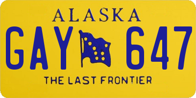 AK license plate GAY647