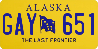 AK license plate GAY651