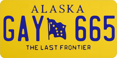 AK license plate GAY665