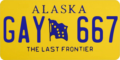 AK license plate GAY667
