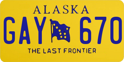 AK license plate GAY670