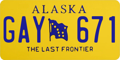 AK license plate GAY671