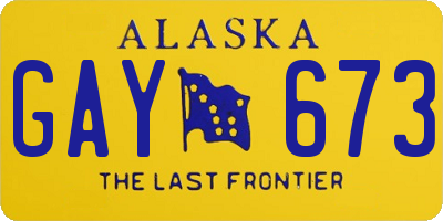 AK license plate GAY673
