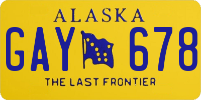 AK license plate GAY678