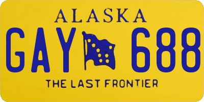 AK license plate GAY688