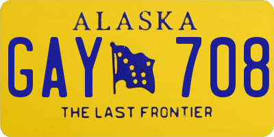 AK license plate GAY708
