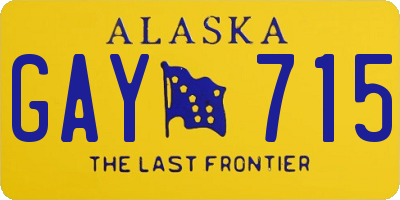 AK license plate GAY715