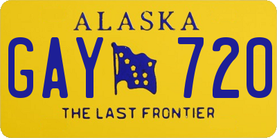 AK license plate GAY720