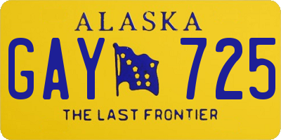 AK license plate GAY725