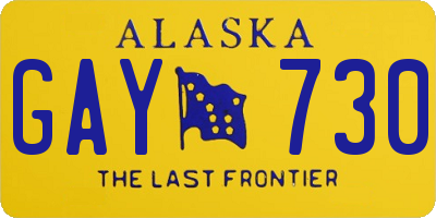 AK license plate GAY730