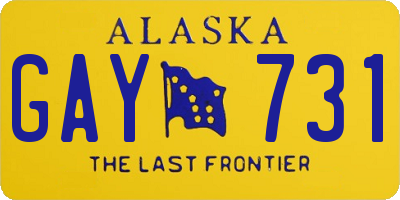 AK license plate GAY731