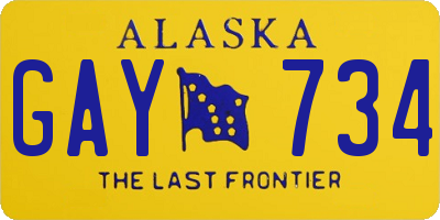 AK license plate GAY734