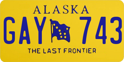 AK license plate GAY743