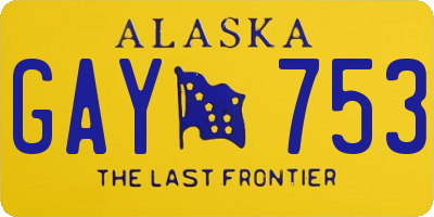 AK license plate GAY753