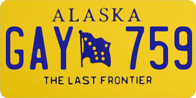 AK license plate GAY759
