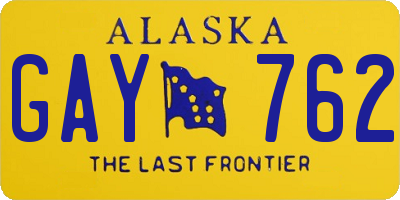 AK license plate GAY762