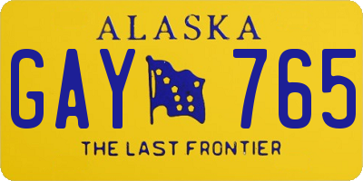 AK license plate GAY765