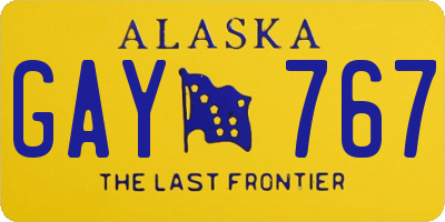 AK license plate GAY767