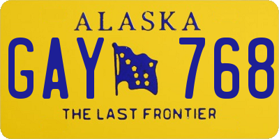 AK license plate GAY768