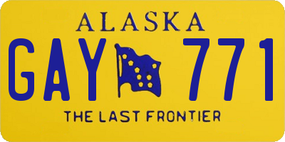 AK license plate GAY771