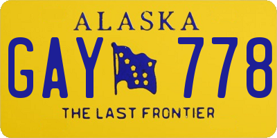 AK license plate GAY778