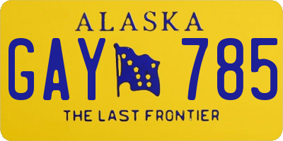 AK license plate GAY785