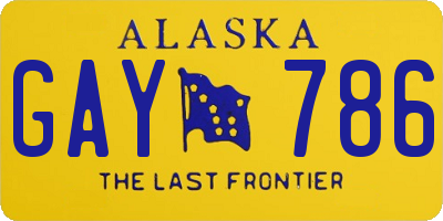 AK license plate GAY786