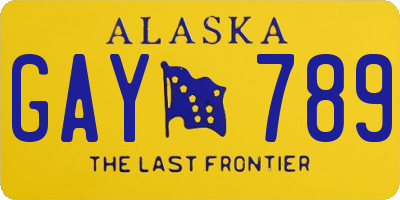 AK license plate GAY789